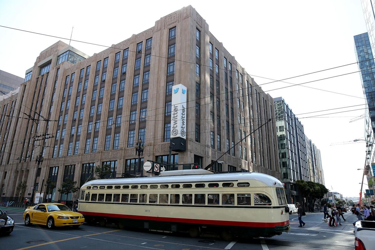 Twitter headquarters Tuesday in San Francisco.