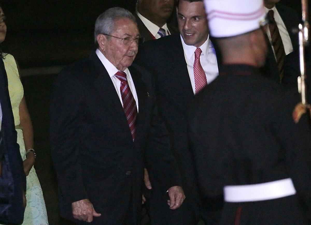 Cuban President Raul Castro arrives in Panama City on Thursday to attend the Summit of the Americas.