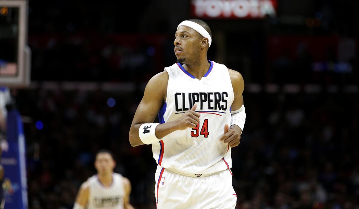 Los Angeles Clippers' Paul Pierce makes his way down the court during the first half against the New Orleans Pelicans on Nov. 27.