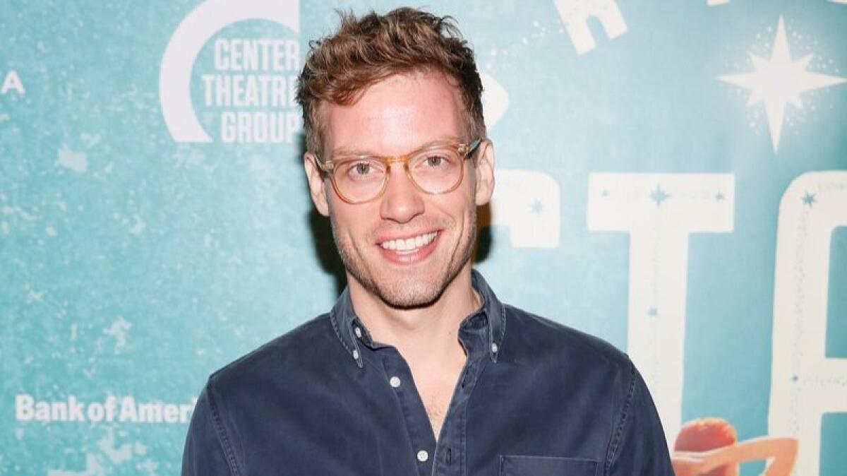 Barrett Foa arrives at the opening night of "Bright Star."