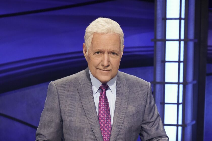 Jeopardy: The Greatest of All Time -- ABC TV Series, JEOPARDY! THE GREATEST OF ALL TIME – On the heels of the iconic Tournament of Champions, "JEOPARDY!" is coming to ABC in a multiple consecutive night event with "JEOPARDY! The Greatest of All Time," premiering TUESDAY, JAN. 7 (8:00-9:00 p.m. EST), on ABC. Hosted by Alex Trebek, "JEOPARDY! The Greatest of All Time" is produced by Sony Pictures Television. (ABC/Eric McCandless) ALEX TREBEK Alex Trebek in "Jeopardy: The Greatest of All Time " on ABC.