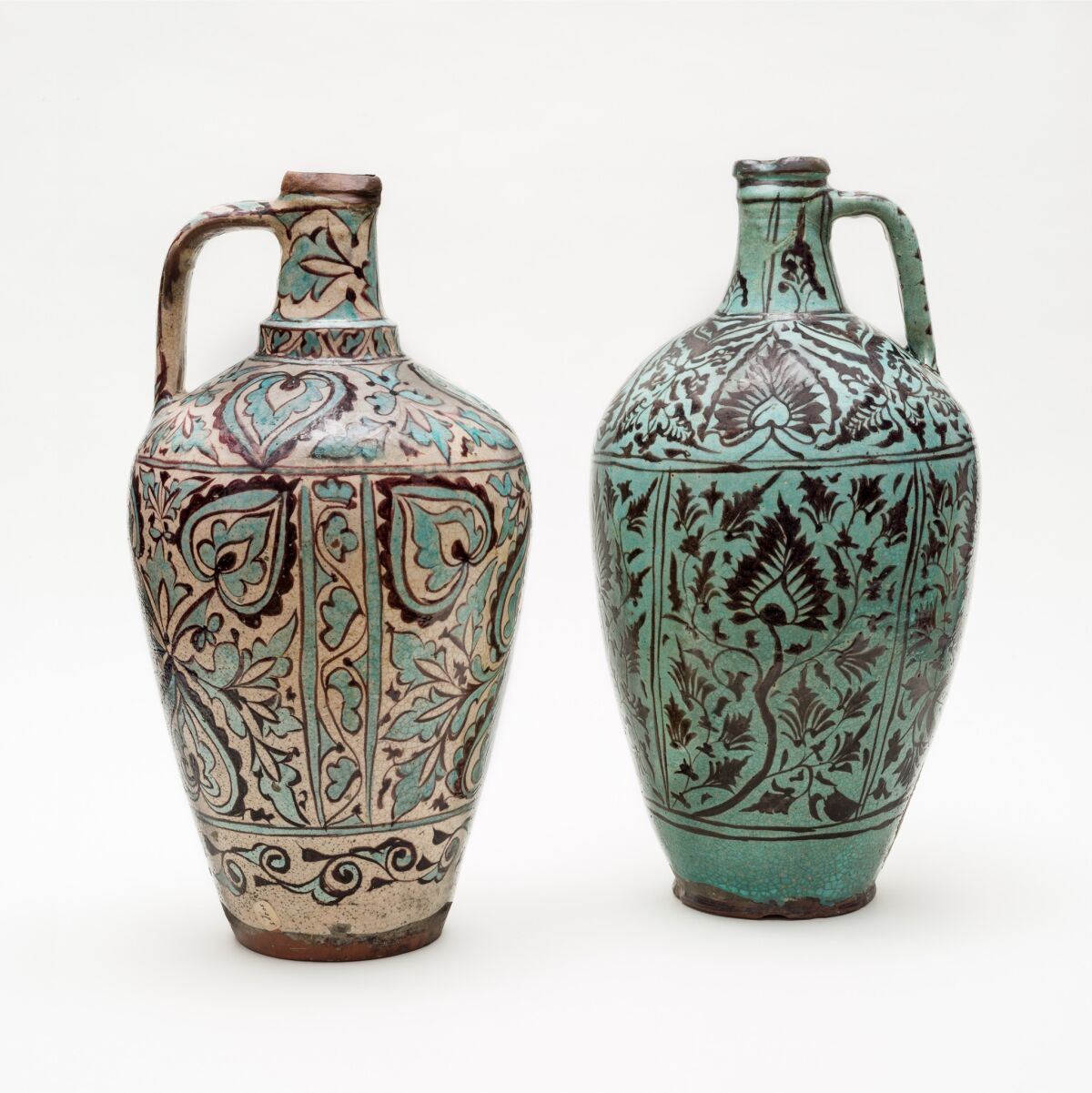 Also from Iran or Central Asia is this pair of earthenware jugs. These were featured in the first exhibition of Islamic art in Europe in 1910. Interestingly, painter Henri Matisse was a visitor to that show.