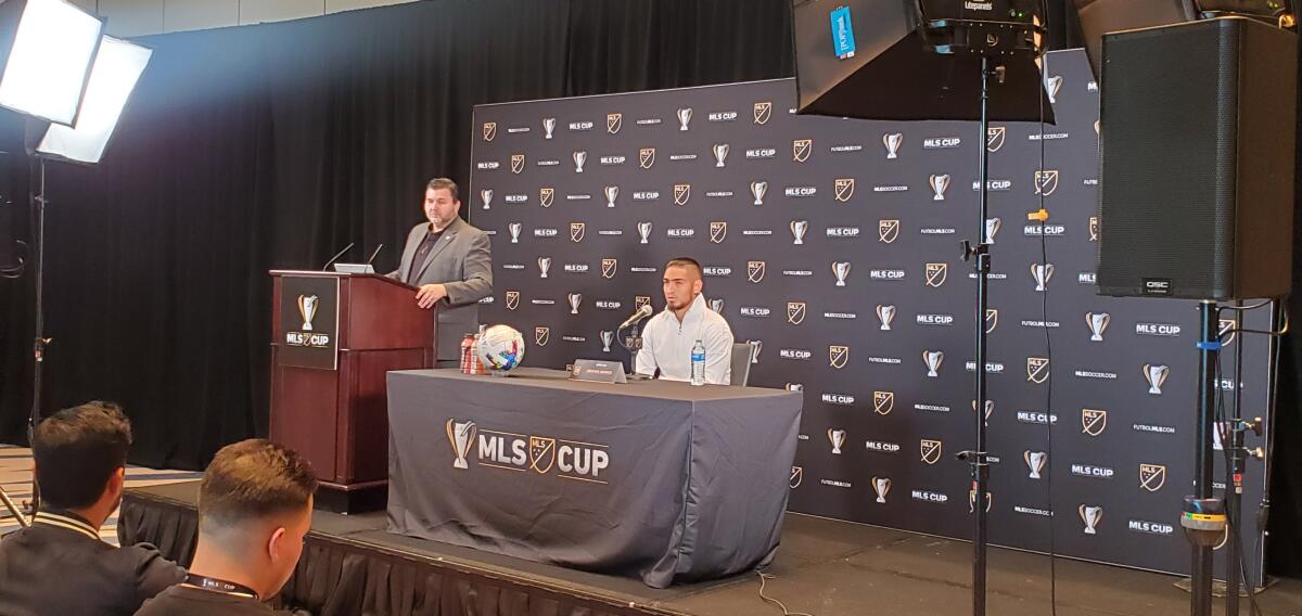 Cristian 'Chicho' Arando en el Día de Medios de la MLS previo a la gran final de la Copa MLS entre el LAFC y el Union de Filadelfia.