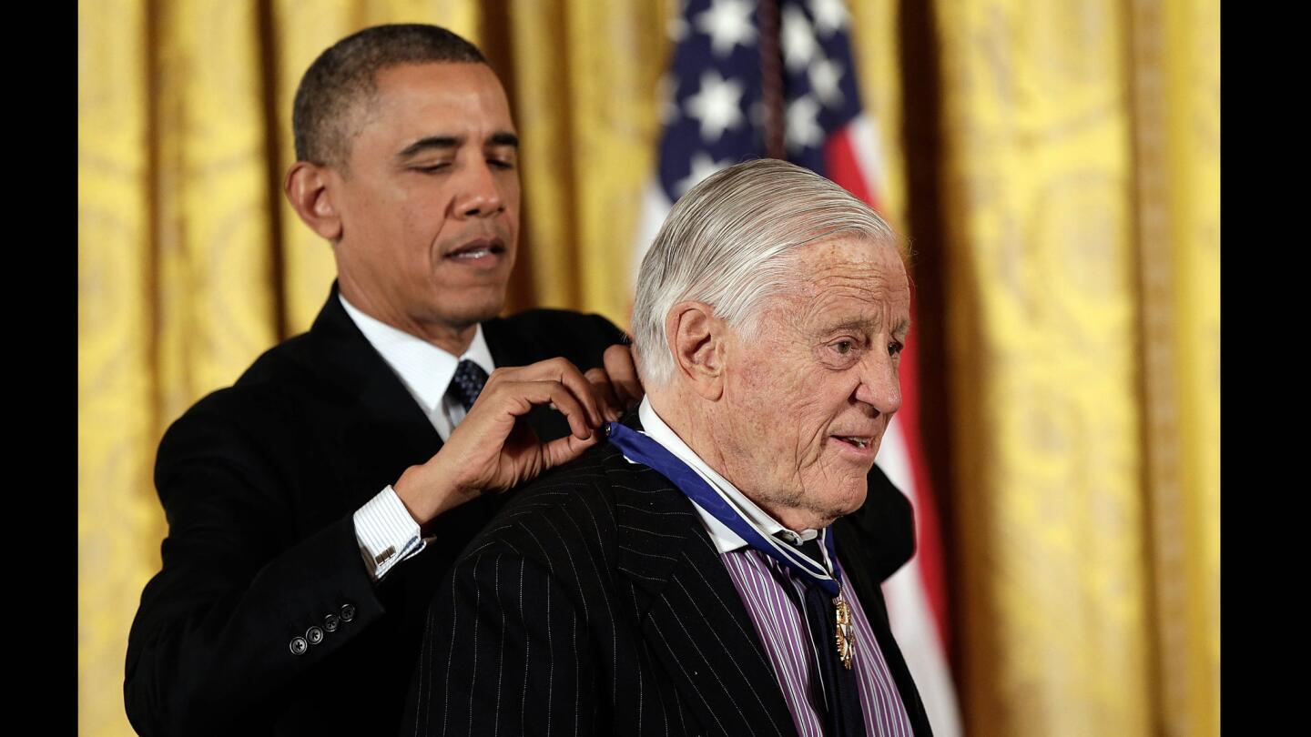 President Obama awards the Presidential Medal of Freedom to Ben Bradlee on Nov. 20, 2013.