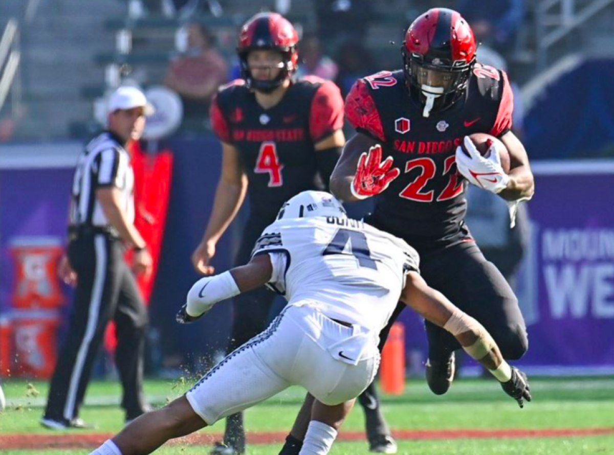 San Diego State lost to Utah State in the 2021 Mountain West Championship Game played at Carson's Dignity Health Sports Park.