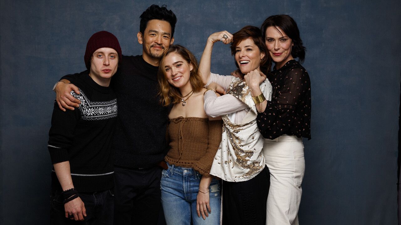 Actor Rory Culkin, left, actor John Cho, actress Michelle Forbes, actress Haley Lu Richardson and actor Parker Posey from the film, "Columbus."