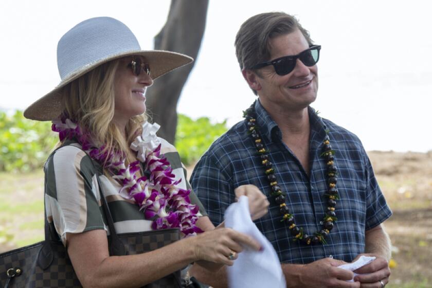 Connie Britton and Steve Zahn play guests at a swanky Hawaiian resort in "The White Lotus."