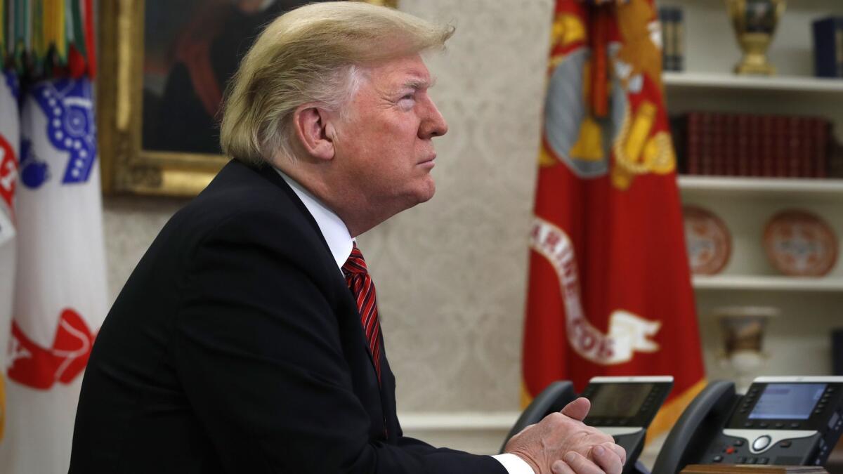 President Trump in the Oval Office on Christmas Day.