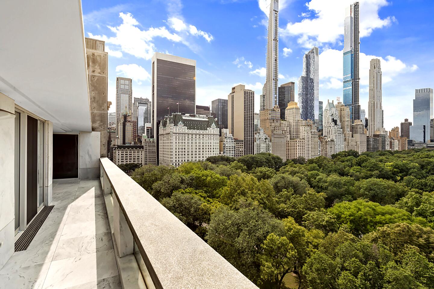 The Rockefeller family's Manhattan apartment's balcony view of Central Park