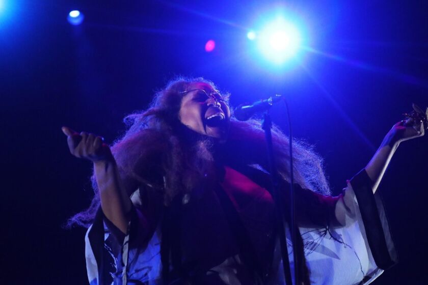 PICO RIVERA, CA - OCTOBER 20, 2018 - - Erykah Badu performs at the Demon Dayz LA music festival at the Pico Rivera Sports Arena on October 20, 2018. (Genaro Molina/Los Angeles Times)