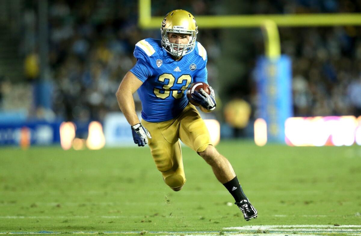 UCLA running back Steven Manfro says "there's no better feeling in the world than getting a touchdown."