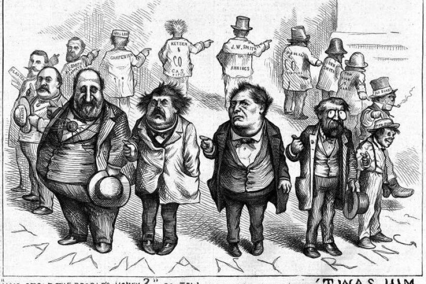 "Who Stole the People's Money?" Thomas Nast's 1871 attack on Boss Tweed, used by the New York Review of Books to illustrate Jed Rakoff's essay.