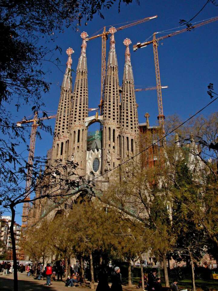 La Sagrada Familia, architect Antoni Gaudi's most ambitious work, began construction in 1885 and will not be completed for another two decades or more.