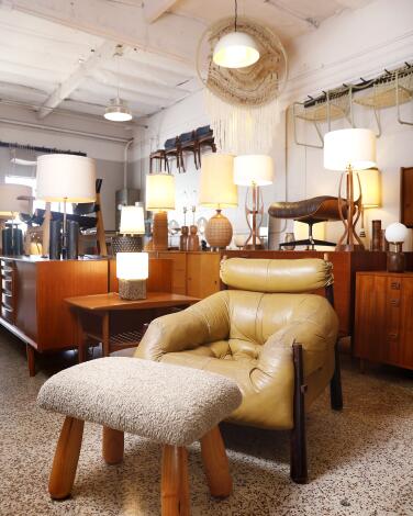 Midcentury Modern furniture in a showroom