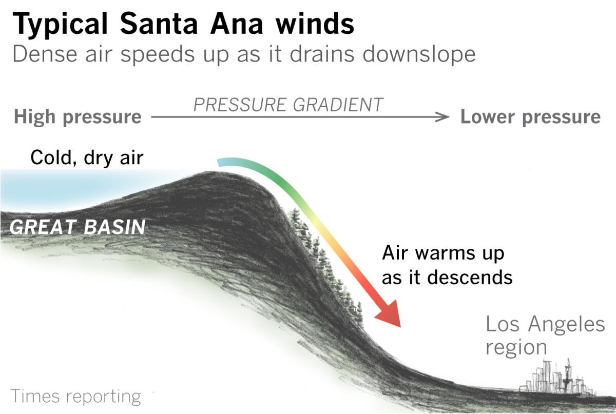 Cold Santa Anas are often the strongest such winds.