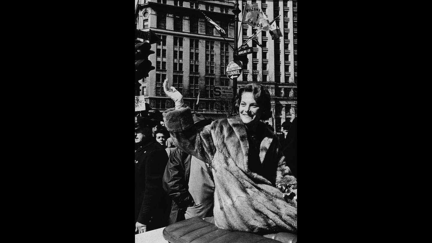 Carol Heiss Waves During Ticker Tape Parade