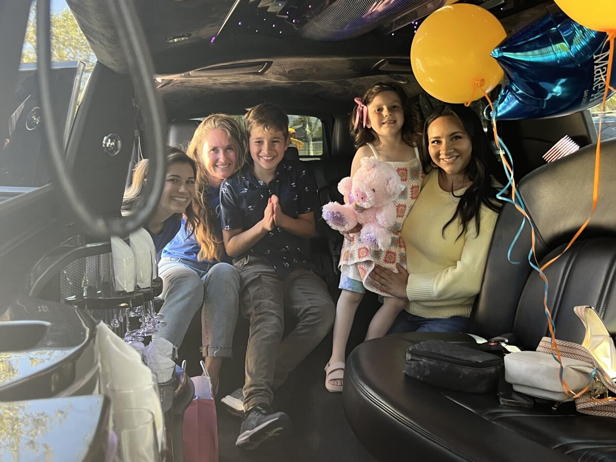 A ride to Dave & Busters in a stretch limo was another surprise granted to Lizzie Grant by Make-A-Wish San Diego. 