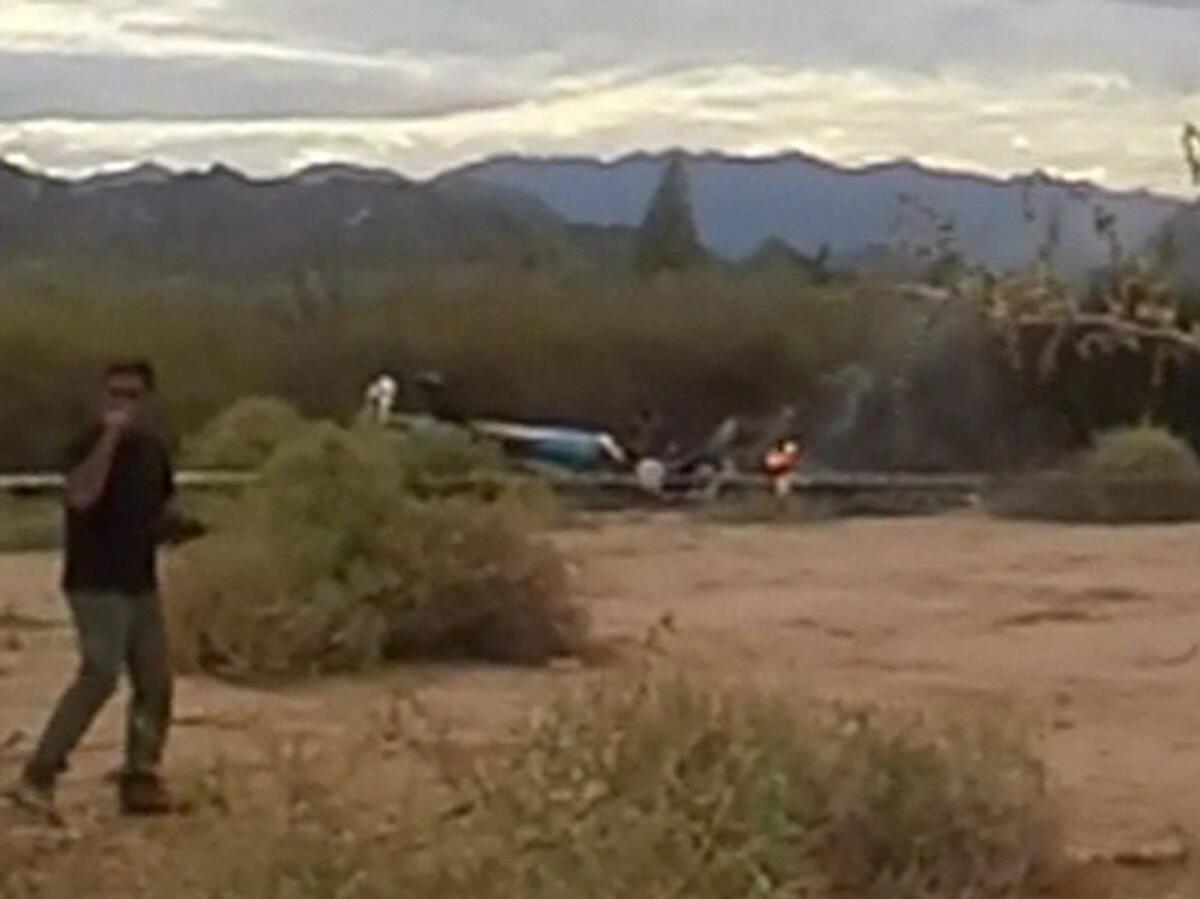 The site where two helicopters crashed in Villa Castelli, La Rioja Province, Argentina.