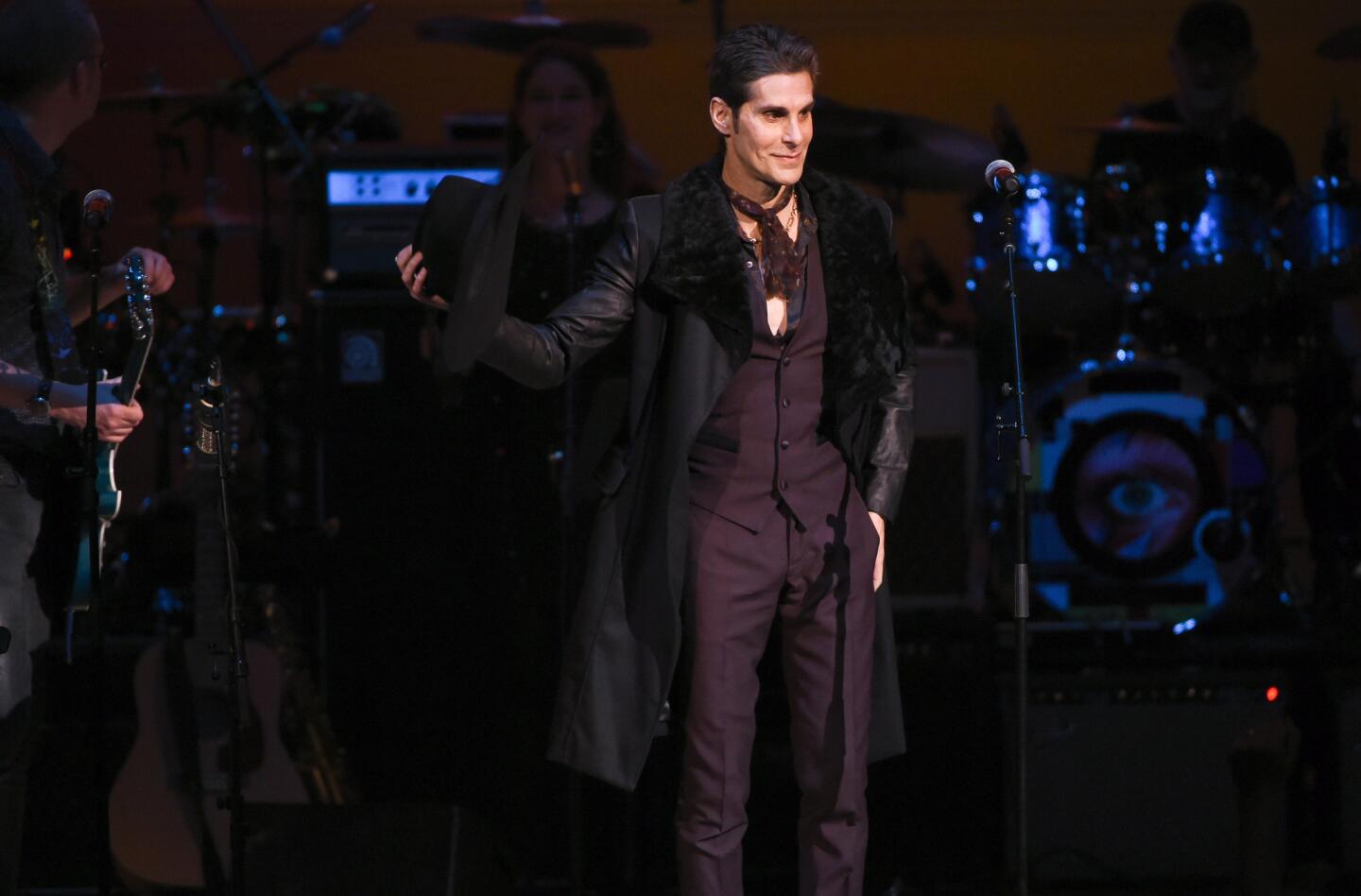 Perry Farrell performs at the Music of David Bowie tribute concert at Carnegie Hall in New York on March 31.