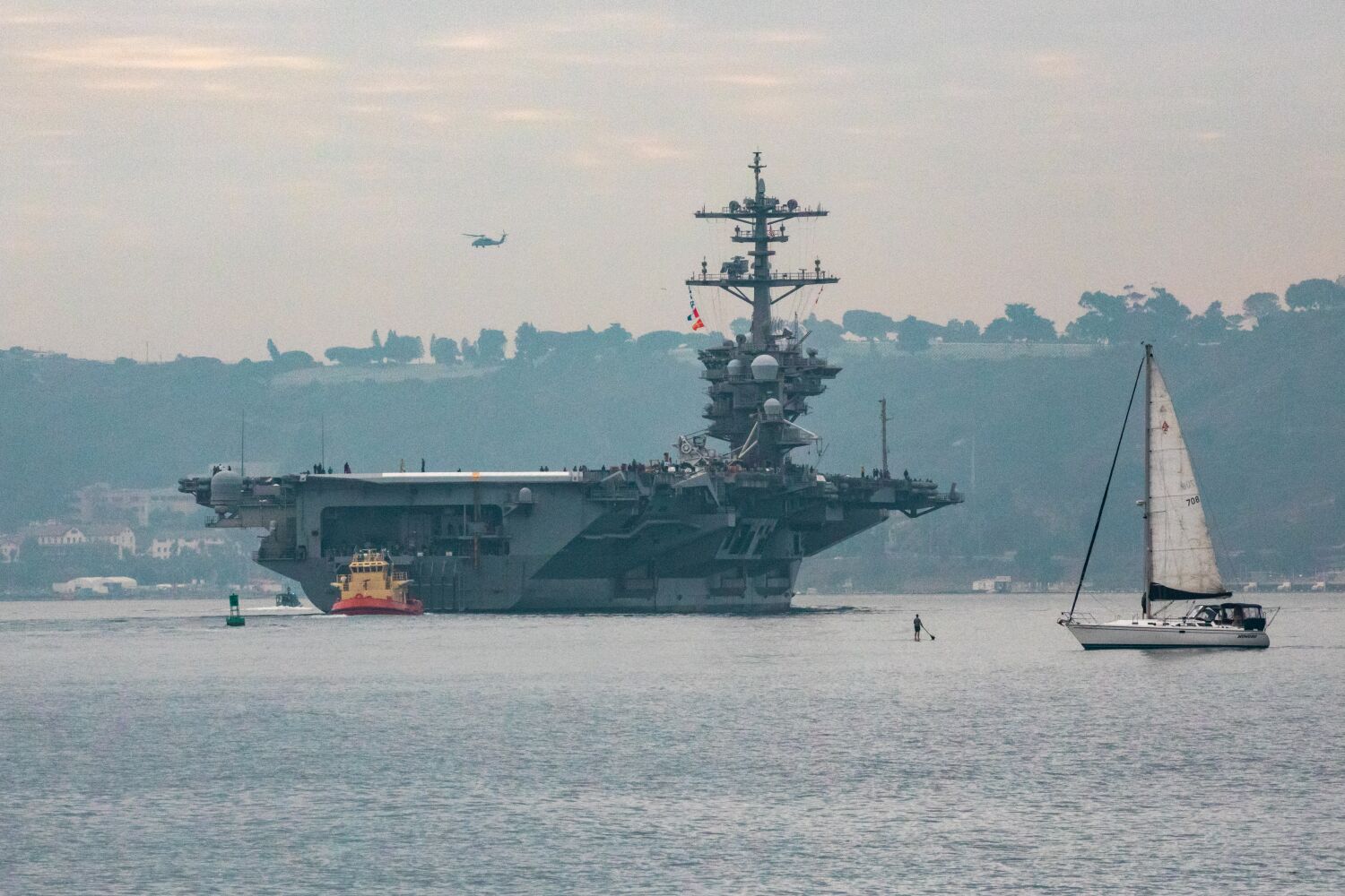 Navy sends many ships in San Diego Bay to sea to avoid damage by Hurricane Hilary 