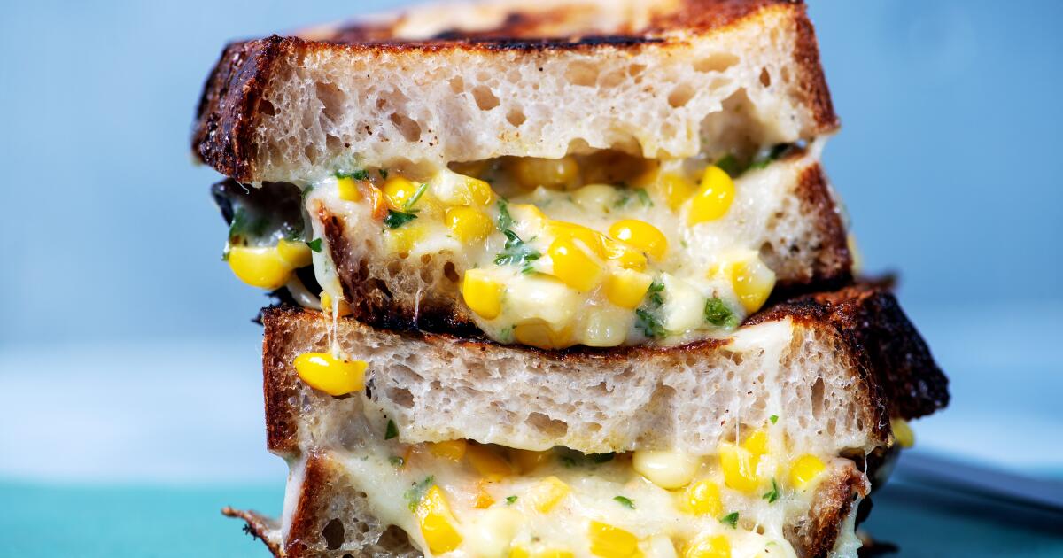Make the best grilled cheese with Korean corn cheese