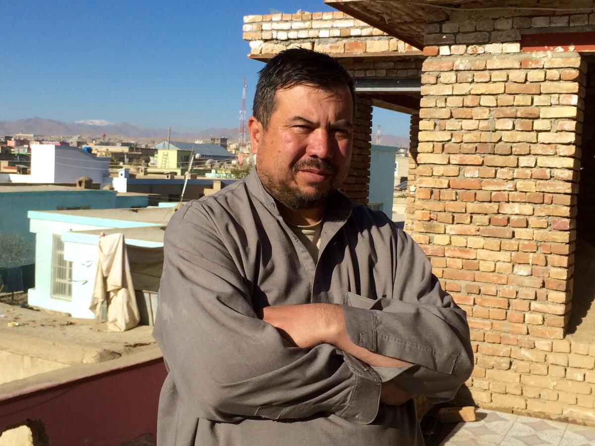 Temour Ebrahim at his home in Ghazni, Afghanistan, in November.