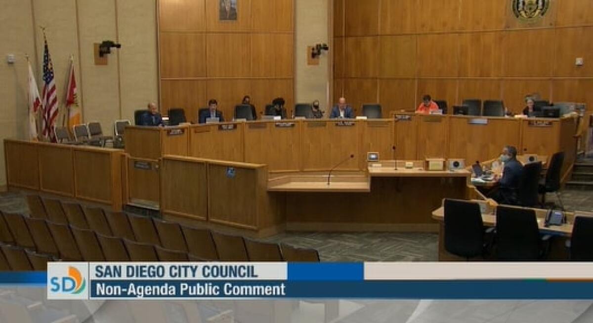 The San Diego City Council meeting on June 2, 2020.