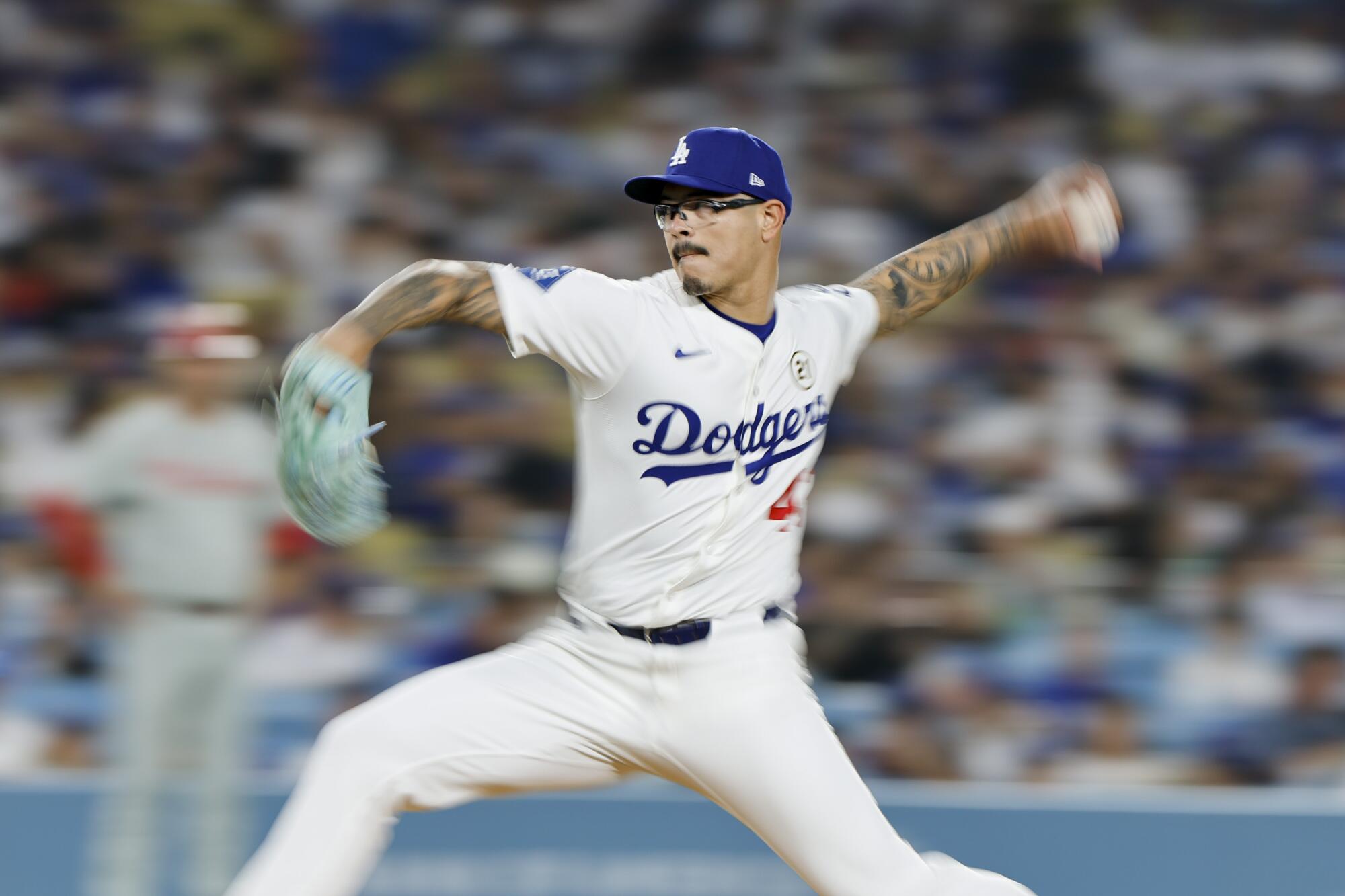 Dodgers Anthony Banda is giving the hill while losing Velez at Dodger Stadium on Monday.