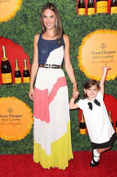 Model Alessandra Ambrosio, with daughter, in BCBG.