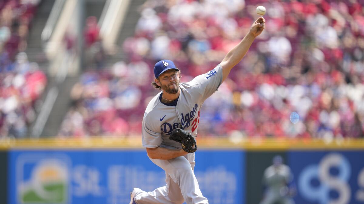 Clayton Kershaw strikes out 9 in Dodgers' 6-0 win over Reds