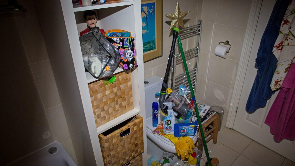 Broom and mop Christmas tree. One of four photos that are part of a motherhood documentary project by photographer Elizabeth Dalziel. Elizabeth Dalziel / Contact Press Images. ONE TIME USE ONLY. Photographed on Sunday Dec. 10, 2017.