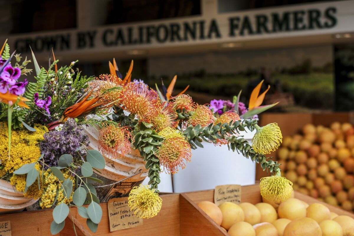 Fresh flowers at Rick's Produce Market, inside the Original Farmer's Market.