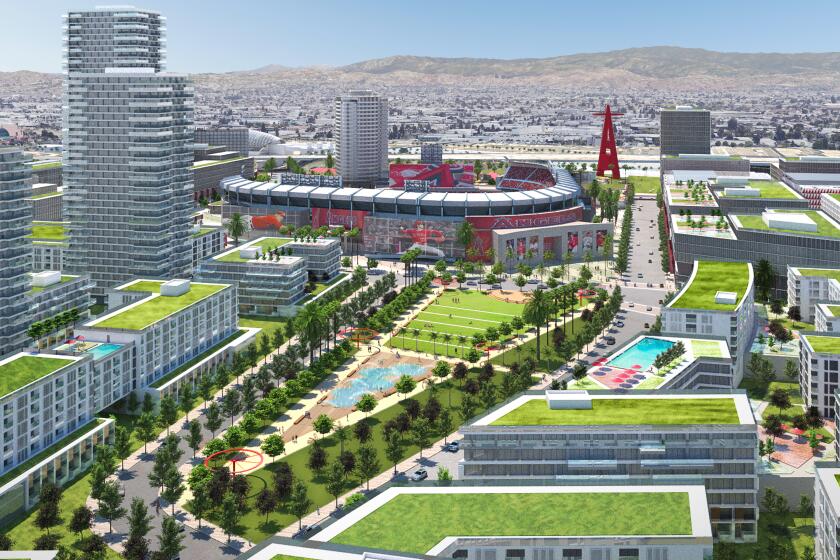 An artist's rendering of the proposed changes coming to Angel Stadium in Anaheim.