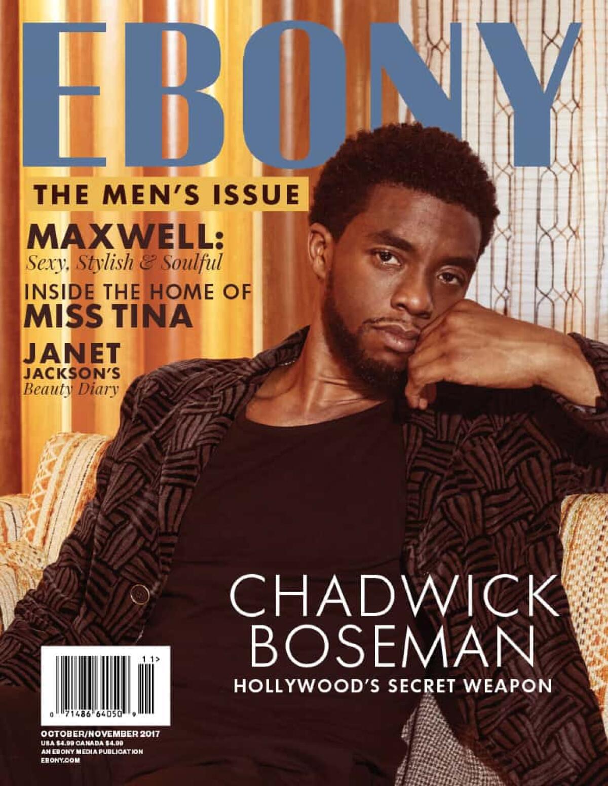 A 2017 Chadwick Boseman cover from Ebony magazine.