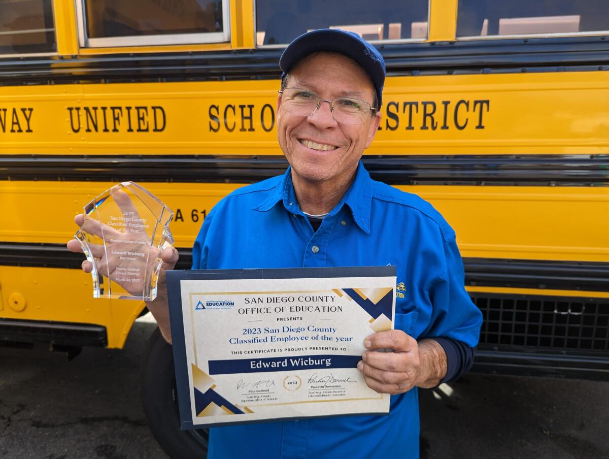 Poway Unified School District bus driver Edward Wicburg is San Diego County's 2023 Classified Employee of the Year.