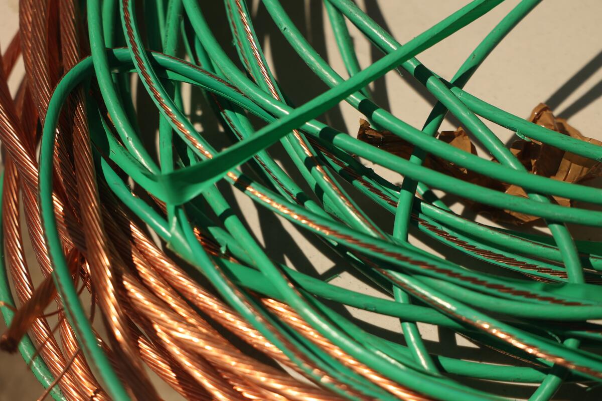 A coil of copper wire