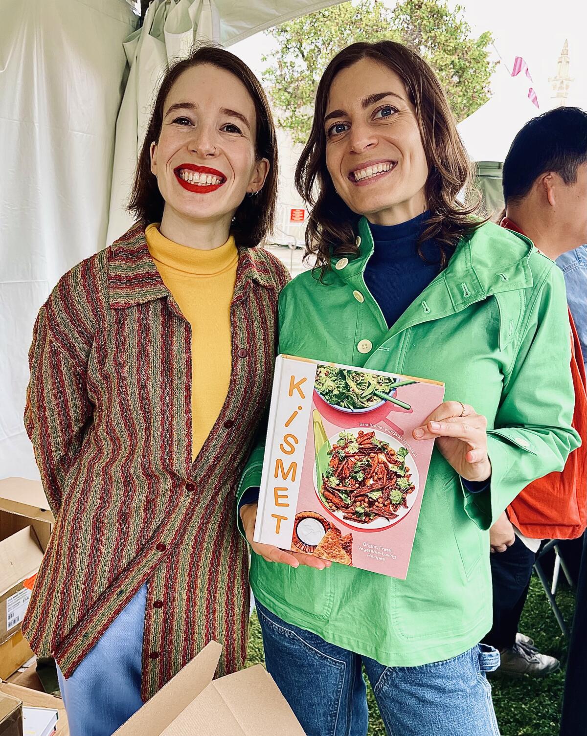 Kismet chefs and cookbook authors Sarah Hymanson, left, and Sara Kramer at the L.A. Times Festival of Books.