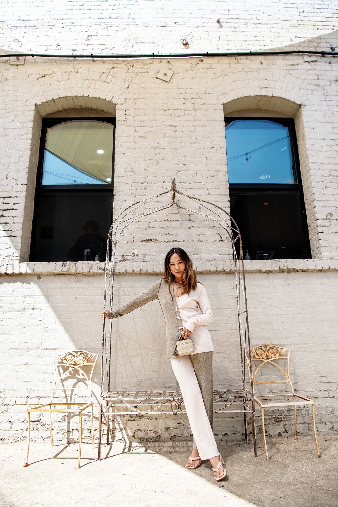 Portrait of Aimee Song in the Arts District.