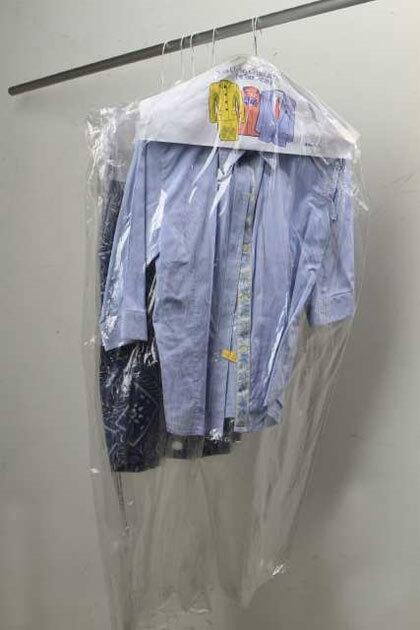 Dry cleaner bags and hangers