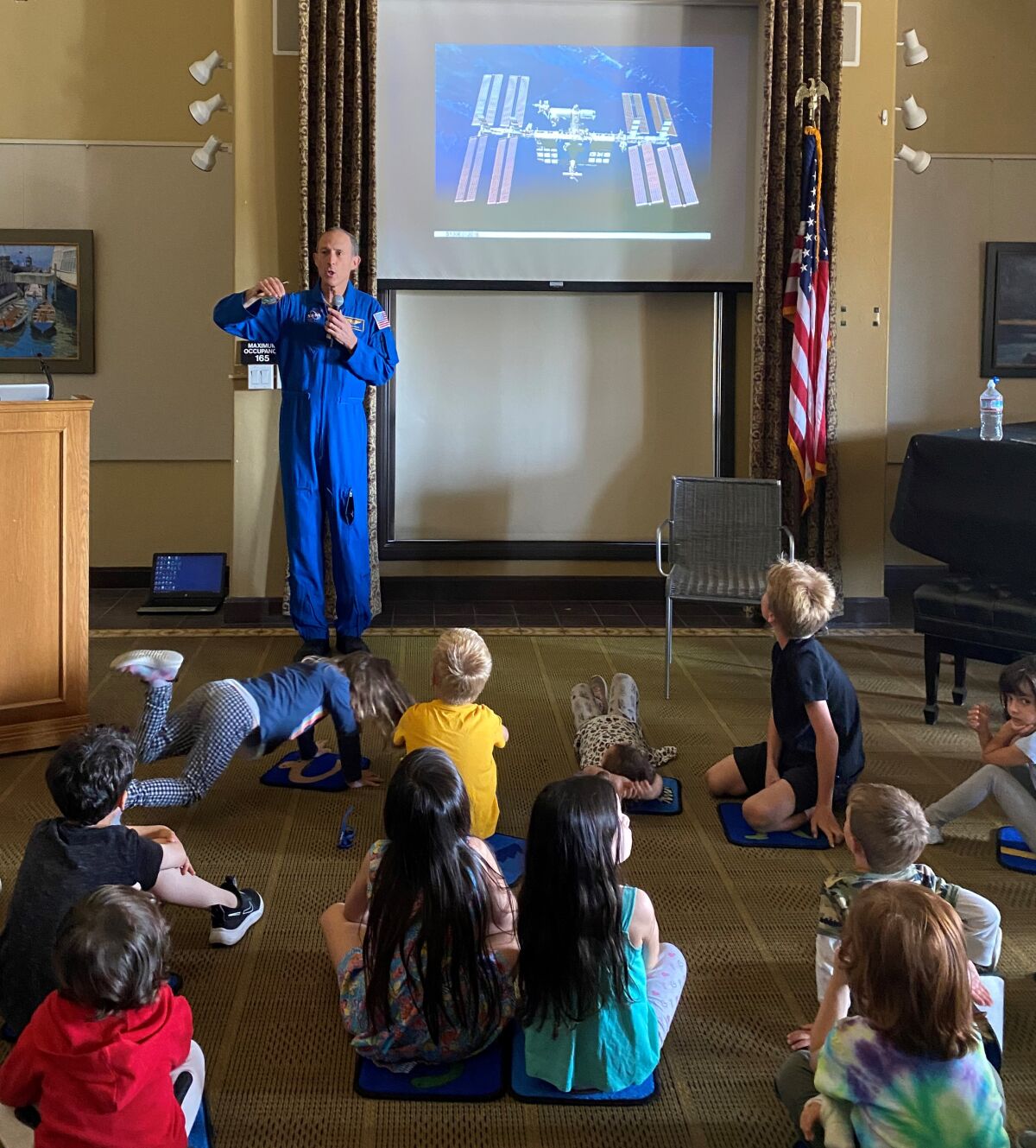 The La Jolla/Riford Library's "So You Want to be an Astronaut?” program was led by James Hansen Newman.