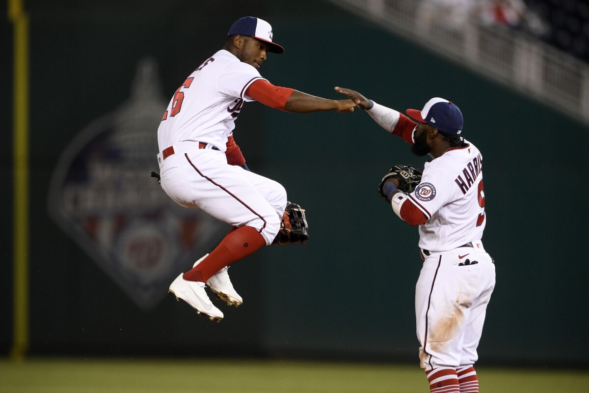 Washington Nationals' Josh Harrison makes first start in center