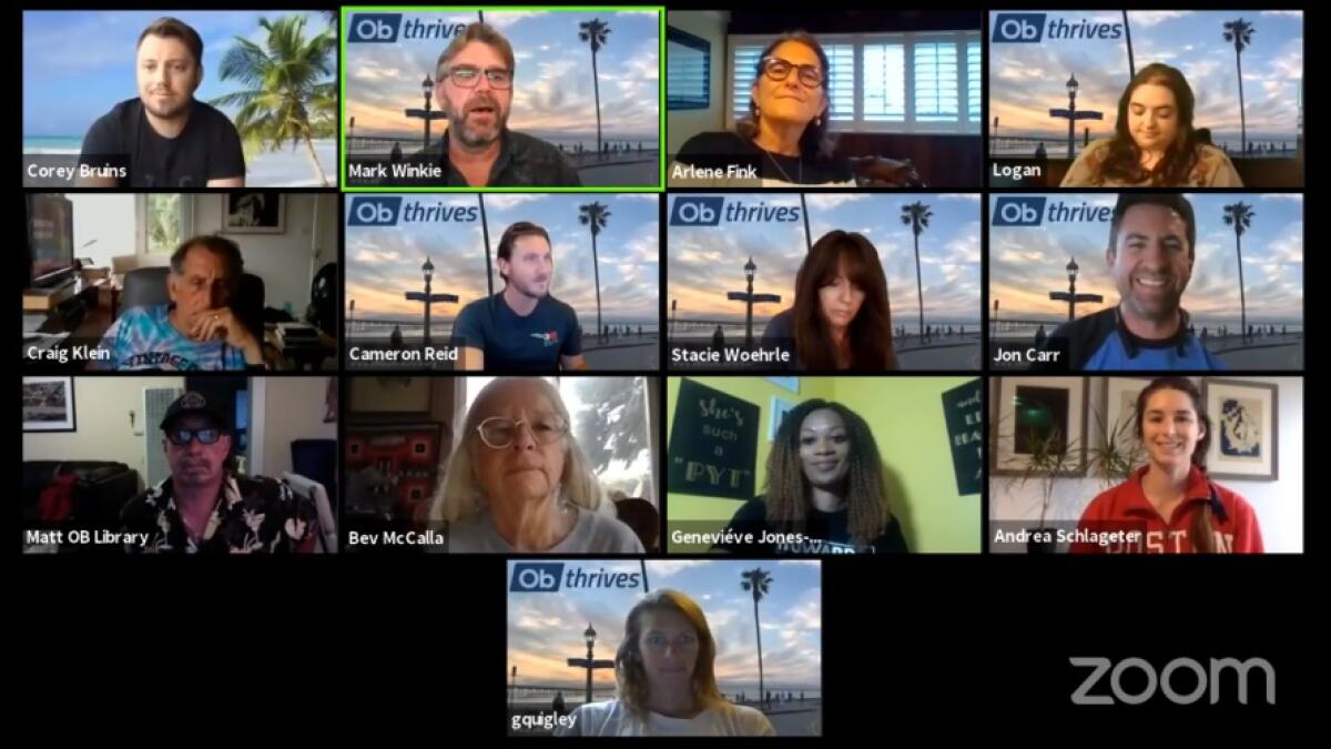 The Ocean Beach Town Council's June 24 meeting held via Zoom was available to the community on Facebook Live.