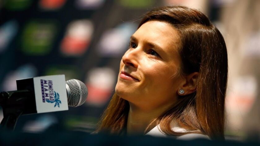 Announcing her retirement from full-time racing, Danica Patrick speaks during a Nov. 17 news conference at Florida's Homestead-Miami Speedway.