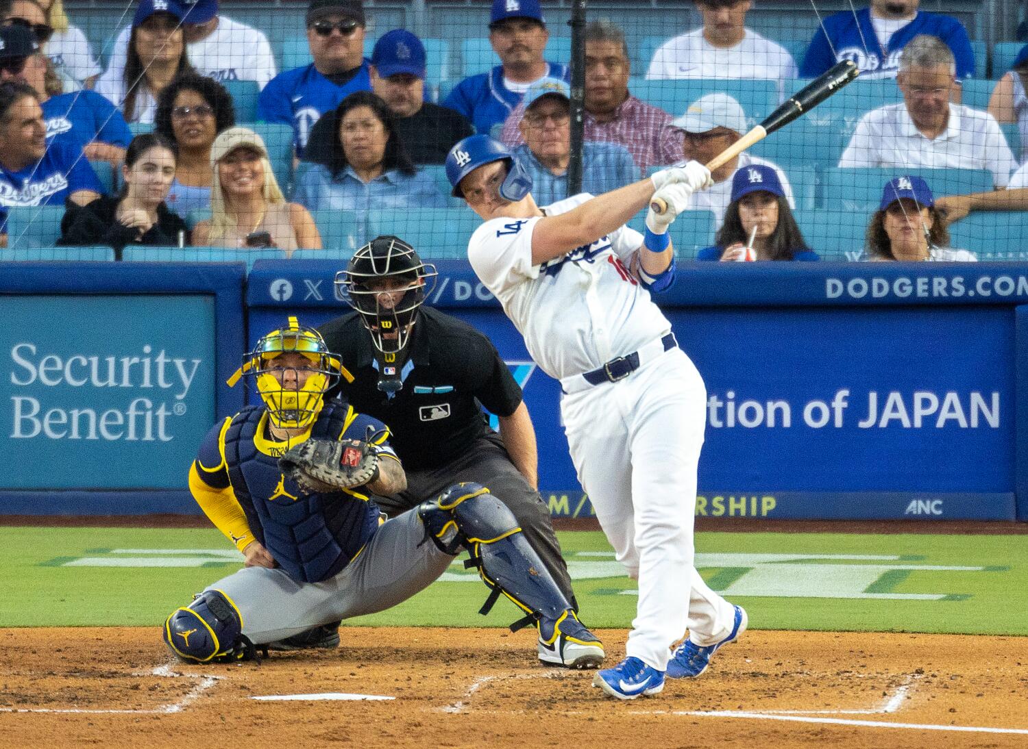 Will Smith hits three home runs as offense carries Dodgers past Brewers