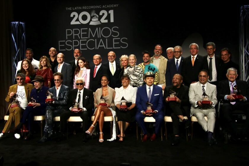 Grandes estrellas de la música son reconocidas hoy en el Mandalay Bay de Las Vegas con el Premio a la Excelencia Musical en una ceremonia realizada por la Academia Latina de la Grabación.