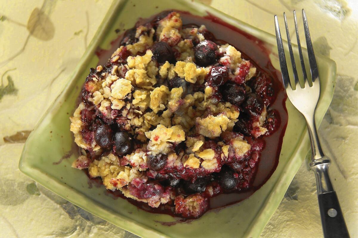 Lure Fish House's blueberry cobbler. Read the recipe »