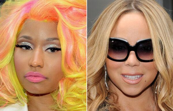 "American Idol" has barely gotten underway, and a purported feud between Mariah Carey and Nicki Minaj -- they've both denied the beef -- has become a full-blown diva showdown, as seen in video leaked by TMZ. In the clip, Minaj and Carey are in a heated argument that reportedly derailed auditions in Charlotte, N.C. There's plenty of swearing and shouting in the clip, so it's hard to fully decipher the argument. However, Minaj called the pop diva "disrespectful" and Carey replied by calling her a word that rhymes with "itch." Full story: 'Idol' showdown: It's Nicki Minaj versus Mariah Carey | Photos: 'Idol' judges through the years | Carey-Minaj feud gets a poke from Barbara Walters