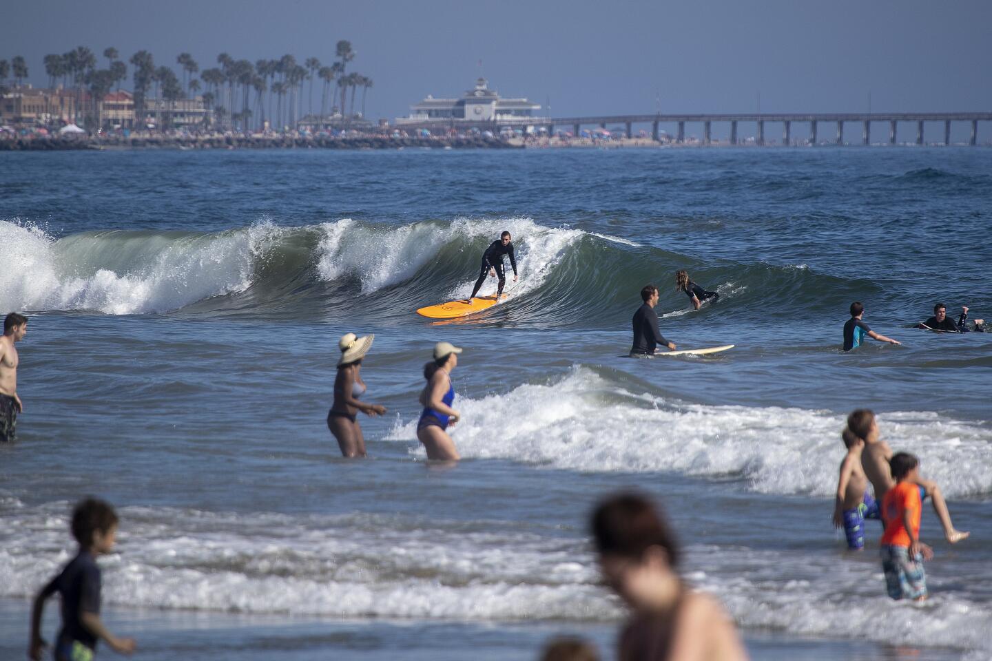 Surfing in Newport Beach