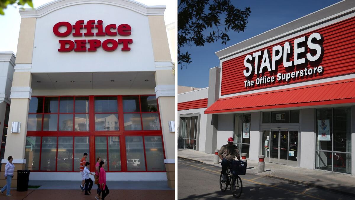 Office-supply chains Staples and Office Depot will merge after Staples purchased Office Depot for $6 billion.