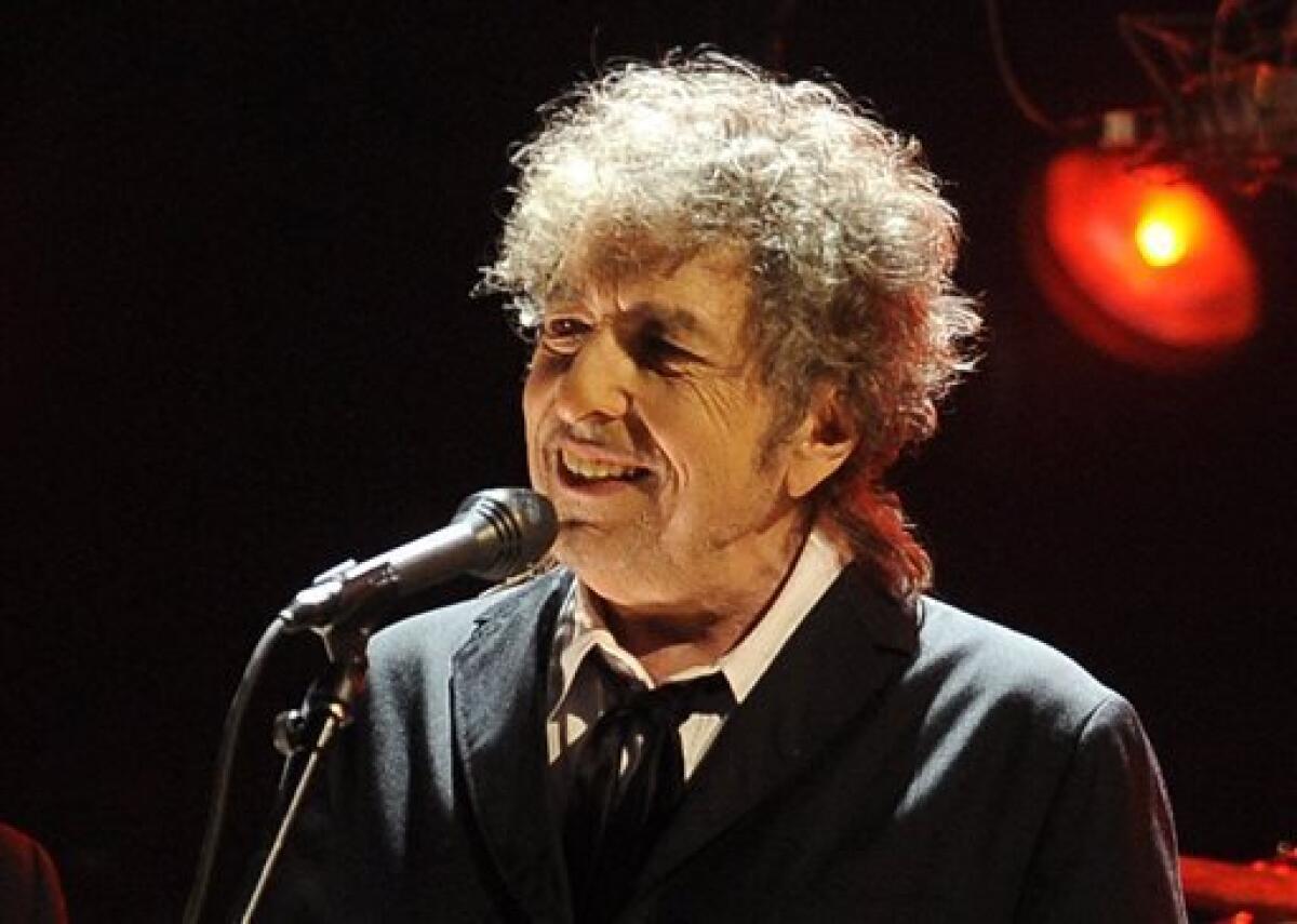 Bob Dylan, shown in a 2012 file photo, returns to the Great American Songbook in his new album "Fallen Angels," due May 20.